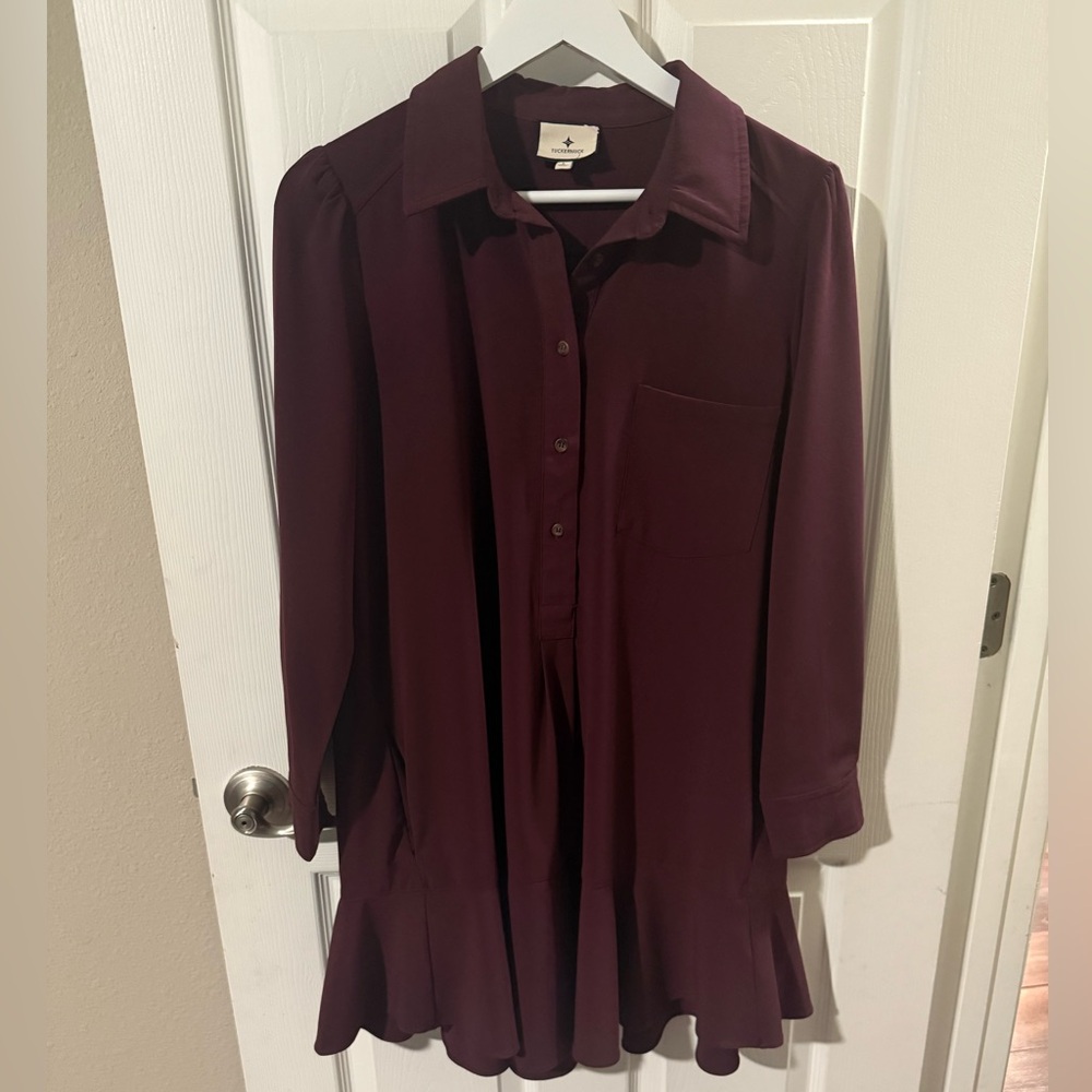 Authentic Tuckernuck Burgundy Callahan Shirt Dress with Pockets! Size: Large!